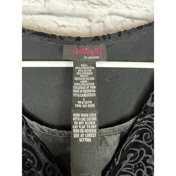 Y2K Clothing Co by Notations black bejeweled top size L. - Picture 7 of 8